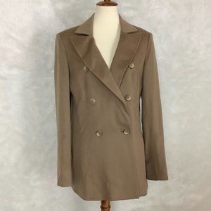 Loro Piana Tan Wool Cashmere Double Breasted Coat